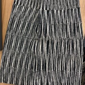 Elegant Black and Silver Striped Skirt Bebe - stained as pictured but clean